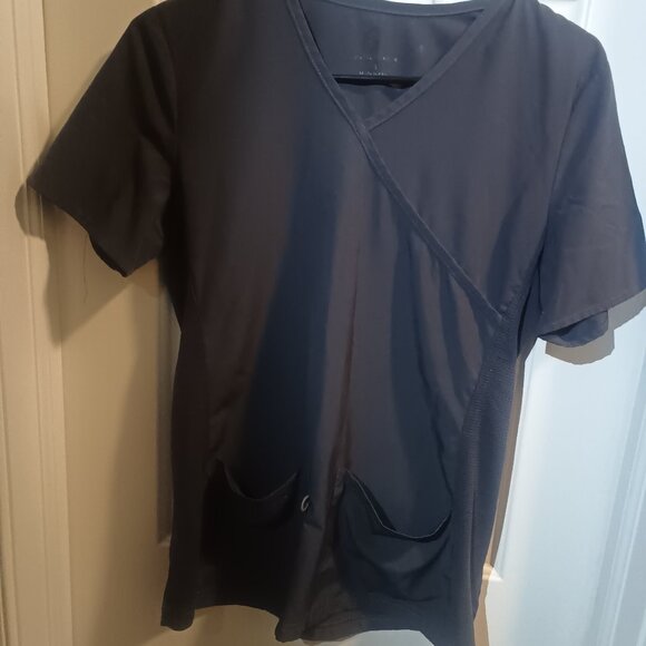 2 Scrub tops women's small navy blue and gray - Picture 3 of 6